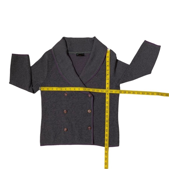 Grace Dane Lewis Vintage Blazer Double Breasted Classic Sweater Heather Gray M - Picture 3 of 16